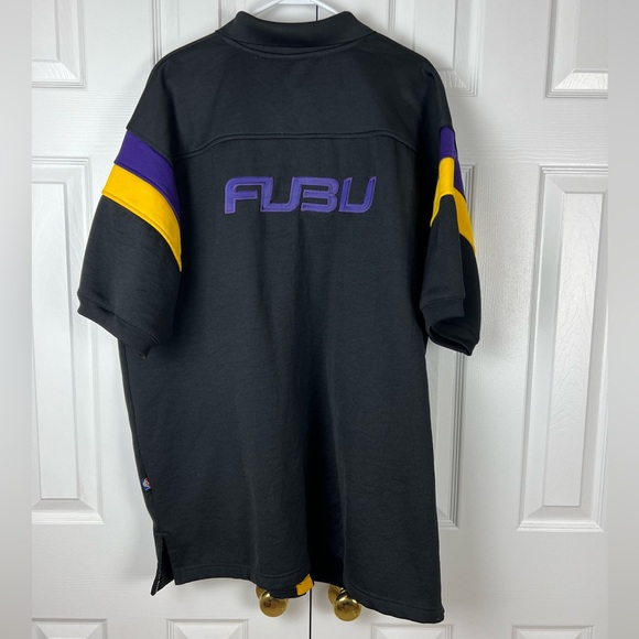 Vintage FUBU Athletic NBA Button Up Jersey 05 Lakers Black Gold Purple Size XL - Picture 2 of 13